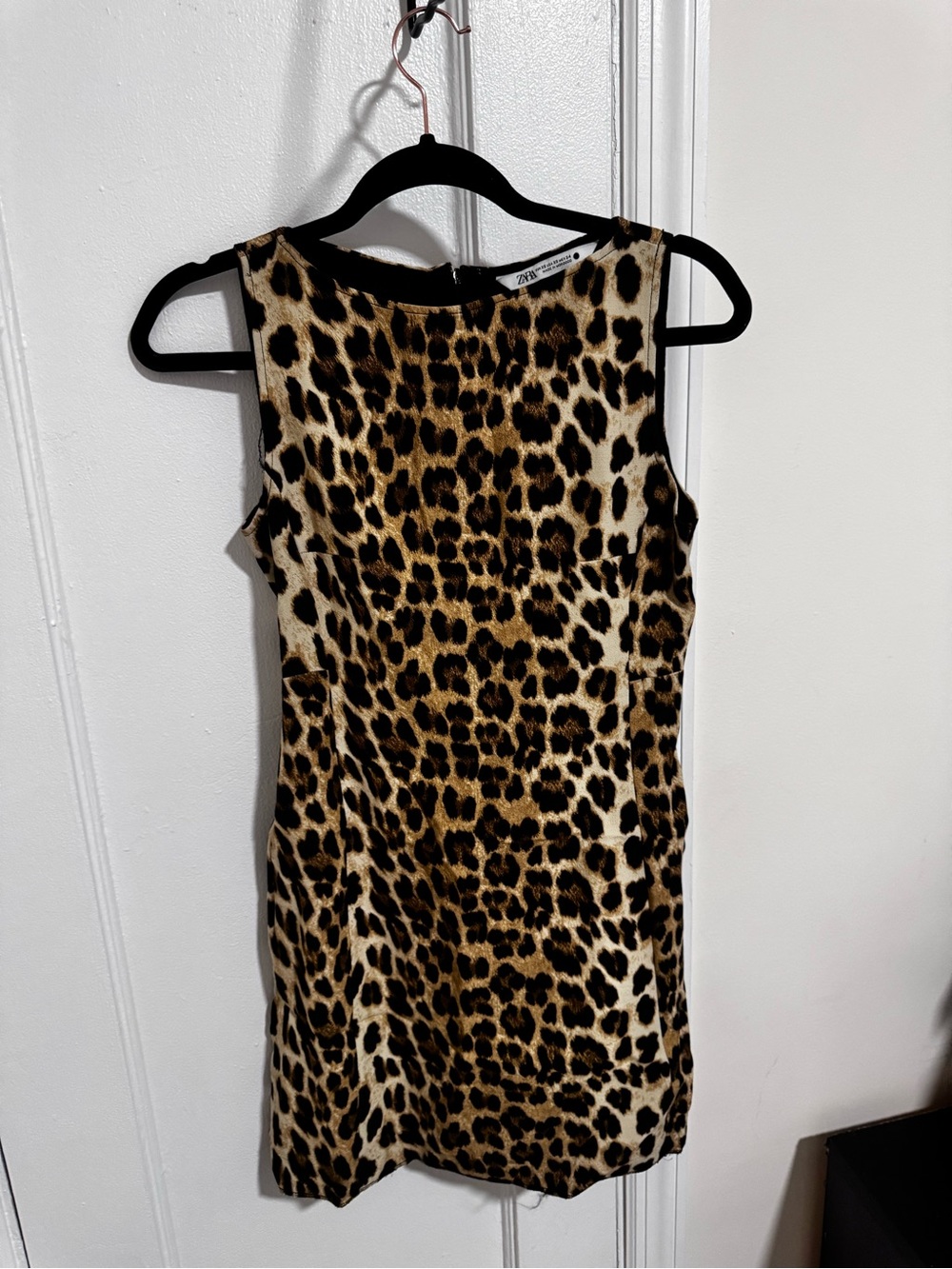 Zara Leopard Print Mini Dress - Black, Brown, Cream
